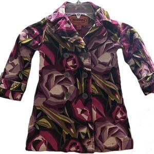 Missoni for Target Girls 2T–3T Floral Velvet Trench Coat Purple Pink
